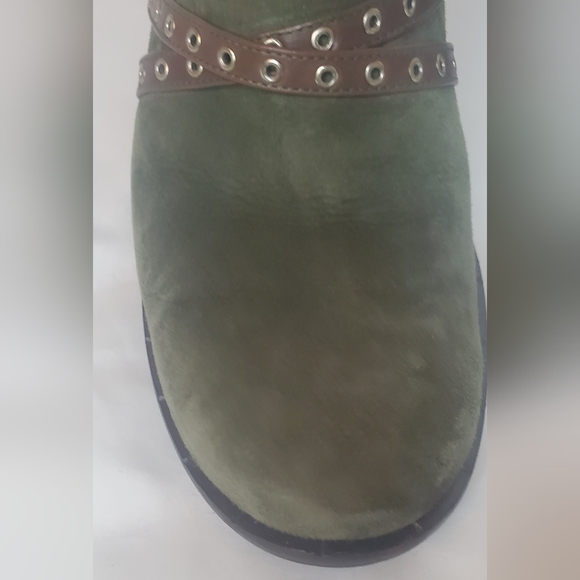 GOFFREDO FANTINI-size 40/10 -suede leather booties- brown leather stitched strap - Picture 9 of 15